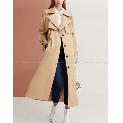 Autumn 2020 new fashion avocado green single-breasted design elegant trench coat