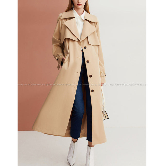 Autumn 2020 new fashion avocado green single-breasted design elegant trench coat