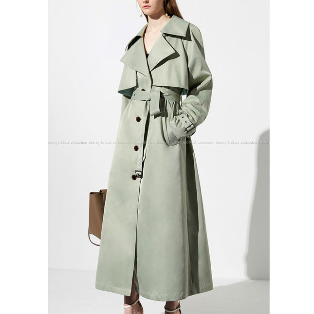 Autumn 2020 new fashion avocado green single-breasted design elegant trench coat