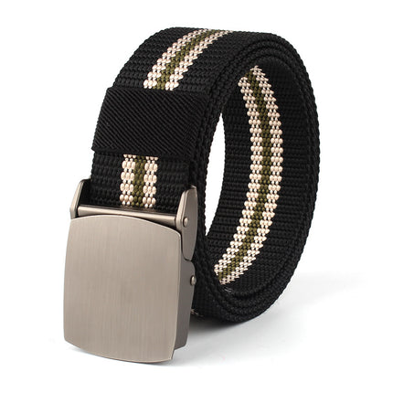 Alloy Buckle Nylon Woven Leather Belt Canvas Tactical Outdoor Versatile Workwear Security Belt Military Training Belt