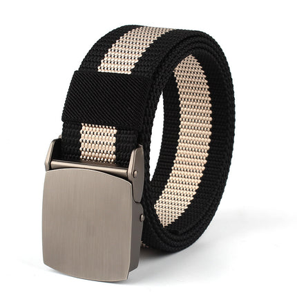 Alloy Buckle Nylon Woven Leather Belt Canvas Tactical Outdoor Versatile Workwear Security Belt Military Training Belt
