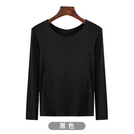Korean-style Hot New Half-high Collar Base Shirt Women's Internet-famous Long-sleeved Solid Color Modal T-shirt Slim-fit All-match Top