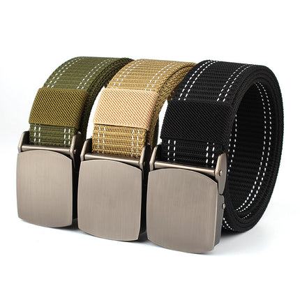 Alloy Buckle Nylon Woven Leather Belt Canvas Tactical Outdoor Versatile Workwear Security Belt Military Training Belt