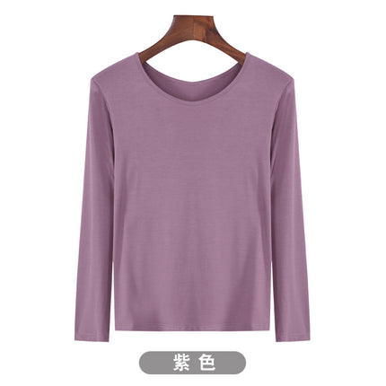 Korean-style Hot New Half-high Collar Base Shirt Women's Internet-famous Long-sleeved Solid Color Modal T-shirt Slim-fit All-match Top