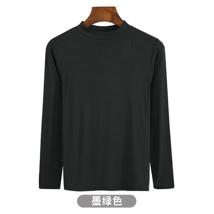 Korean-style Hot New Half-high Collar Base Shirt Women's Internet-famous Long-sleeved Solid Color Modal T-shirt Slim-fit All-match Top