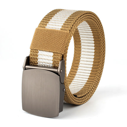 Alloy Buckle Nylon Woven Leather Belt Canvas Tactical Outdoor Versatile Workwear Security Belt Military Training Belt