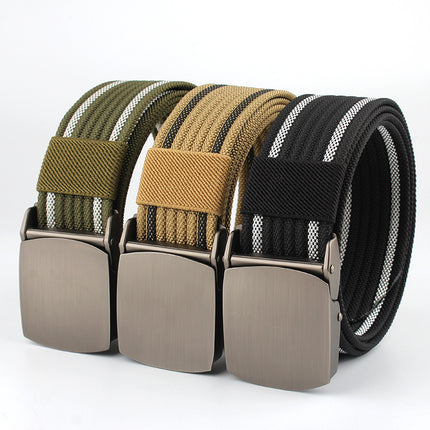 Alloy Buckle Nylon Woven Leather Belt Canvas Tactical Outdoor Versatile Workwear Security Belt Military Training Belt