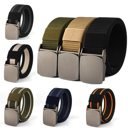 Alloy Buckle Nylon Woven Leather Belt Canvas Tactical Outdoor Versatile Workwear Security Belt Military Training Belt