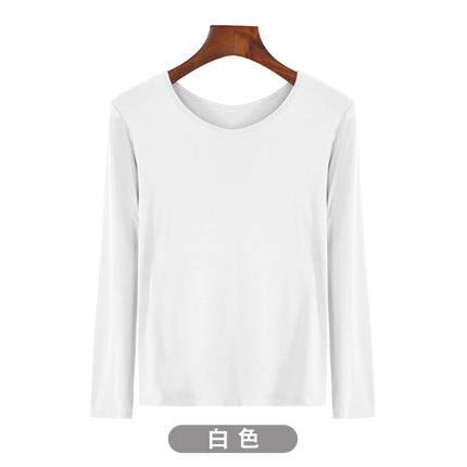 Korean-style Hot New Half-high Collar Base Shirt Women's Internet-famous Long-sleeved Solid Color Modal T-shirt Slim-fit All-match Top