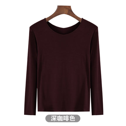 Korean-style Hot New Half-high Collar Base Shirt Women's Internet-famous Long-sleeved Solid Color Modal T-shirt Slim-fit All-match Top