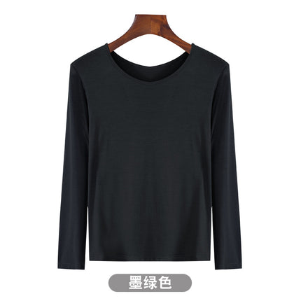 Korean-style Hot New Half-high Collar Base Shirt Women's Internet-famous Long-sleeved Solid Color Modal T-shirt Slim-fit All-match Top