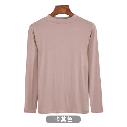 Korean-style Hot New Half-high Collar Base Shirt Women's Internet-famous Long-sleeved Solid Color Modal T-shirt Slim-fit All-match Top