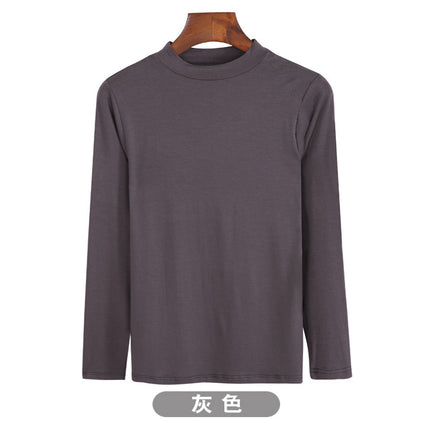 Korean-style Hot New Half-high Collar Base Shirt Women's Internet-famous Long-sleeved Solid Color Modal T-shirt Slim-fit All-match Top
