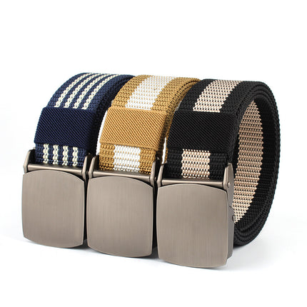 Alloy Buckle Nylon Woven Leather Belt Canvas Tactical Outdoor Versatile Workwear Security Belt Military Training Belt