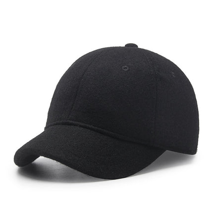 Hat Men's Autumn and Winter Short-brimmed Woolen Baseball Cap All-match Casual Warm fleece-lined Cap Japanese Style Thickened Equestrian Cap