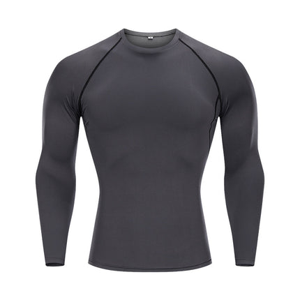 Tights Long-sleeved Fitness Clothes Men's Running Sports Quick-drying Compression Clothes High-elastic Top Basketball Sports Compression Clothes