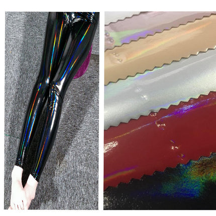 New Magic Mirror All-sided Elastic Pu Leather Colorful Laser Soft Scratch Resistant Leggings Leather Skirt Leather Pants Gloves Fabric