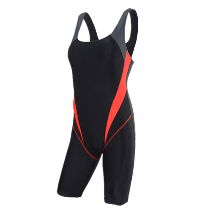 Plus size women's hot spring swimsuit professional training Sports one-piece boxer shorts swimsuit