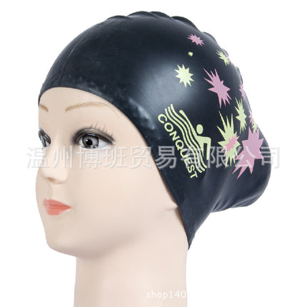 Women's Long Hair Swimming Cap Adult Silicone Comfortable Waterproof Hair Care Ear Care Plus Swimming Equipment Hot Spring Cross-Border
