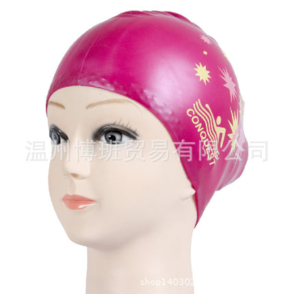 Women's Long Hair Swimming Cap Adult Silicone Comfortable Waterproof Hair Care Ear Care Plus Swimming Equipment Hot Spring Cross-Border