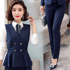 Blue Striped vest + pants / S