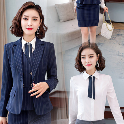 2023 Professional Suit Set for Women, Autumn and Winter Business Formal Wear, Ol Hotel Front Desk Manager, Sales Department Work Clothes, White-Collar Workers