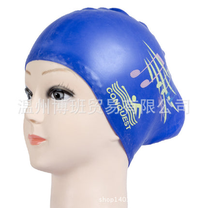 Women's Long Hair Swimming Cap Adult Silicone Comfortable Waterproof Hair Care Ear Care Plus Swimming Equipment Hot Spring Cross-Border