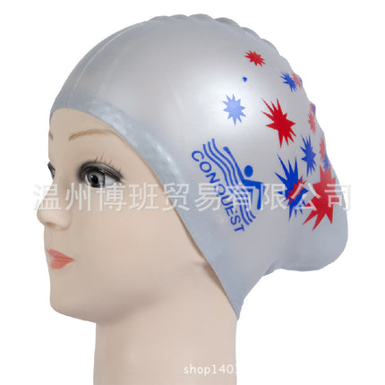 Women's Long Hair Swimming Cap Adult Silicone Comfortable Waterproof Hair Care Ear Care Plus Swimming Equipment Hot Spring Cross-Border