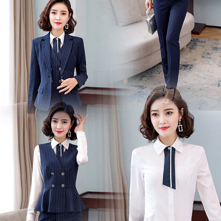 2023 Professional Suit Set for Women, Autumn and Winter Business Formal Wear, Ol Hotel Front Desk Manager, Sales Department Work Clothes, White-Collar Workers