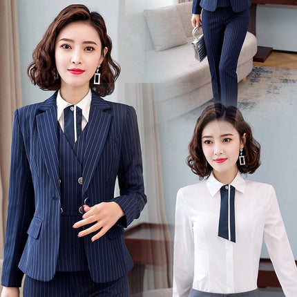 2023 Professional Suit Set for Women, Autumn and Winter Business Formal Wear, Ol Hotel Front Desk Manager, Sales Department Work Clothes, White-Collar Workers