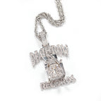 Silver pendant +24inch twist chain