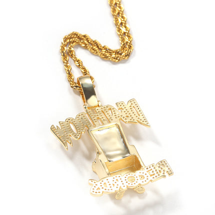 European and American DEATHROW brand pendant full of zircon hiphop hipster letter necklace hip hop rap jewelry