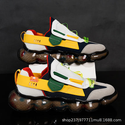 Cross-Border Popular Summer Mesh Breathable European Station Hollow Men's Shoes Couple Trendy Shoes Dad Thick-Soled Casual Board Shoes