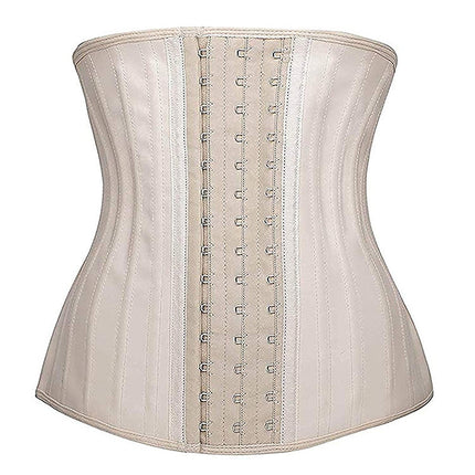 25-Bone Waist Trainer Belt Matte Face Shaper Zipper 14-Row Buckle Belt Rubber Corset