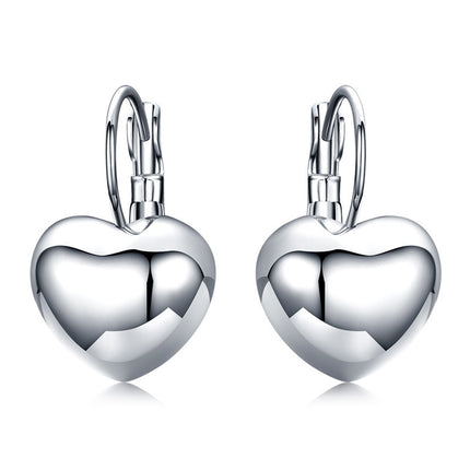 Water drop fashion simple temperament earrings smooth peach heart alloy earrings love plated 18K gold ear buckle all-match accessories