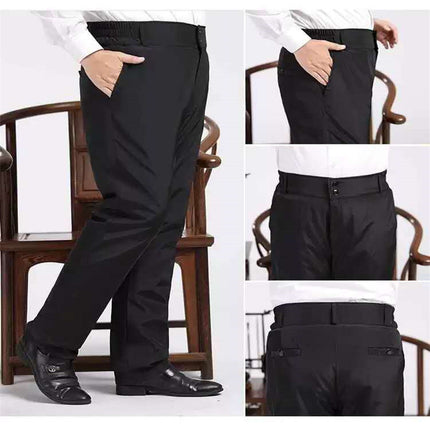 Winter Warm Camouflage Wool Leather Pants Fur Integrated Liner Middle-aged and Elderly Men's Real Fur Fleece-lined Thickened Cotton Pants