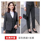 Women's two-piece suit (dark gray suit + trousers) / S