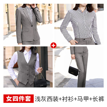 Gray Suit Car 4S Shop Workwear Sales Department Administrative Work Uniform Unisex Professional Suit Set