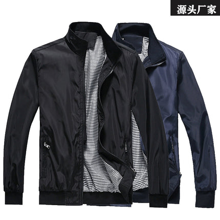 Explosions wish Spring and Autumn Casual Business Jacket Men's Jacket Young and Middle-aged Group logo Shrimp Skin Southeast Asia Independent Station