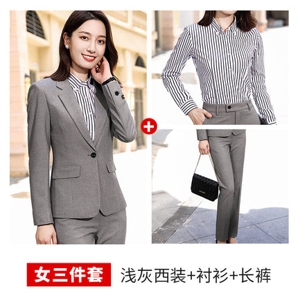 Gray Suit Car 4S Shop Workwear Sales Department Administrative Work Uniform Unisex Professional Suit Set