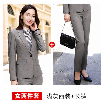 Gray Suit Car 4S Shop Workwear Sales Department Administrative Work Uniform Unisex Professional Suit Set