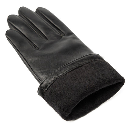 Autumn and Winter Women's Genuine Sheepskin Gloves, Windproof and Warm Leather Gloves, European and American Style Driving and Cycling Gloves with Fleece Lining and Extended Length
