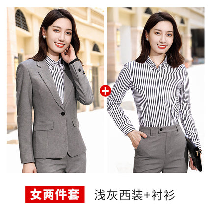 Gray Suit Car 4S Shop Workwear Sales Department Administrative Work Uniform Unisex Professional Suit Set