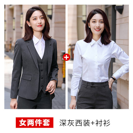 Gray Suit Car 4S Shop Workwear Sales Department Administrative Work Uniform Unisex Professional Suit Set