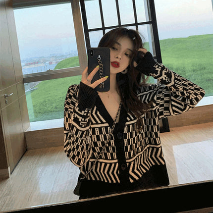 Goddess Fan suit Spring and Autumn Fashion Western Style Age-reducing Royal Sister Elegant Sweater Wide Leg Pants Two-piece 2023 New