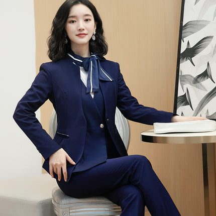 Business attire suit autumn and winter work fashion temperament Goddess fan suit hotel front desk consultant beauty salon overalls