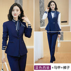 Blue Suit Pants Vest / S