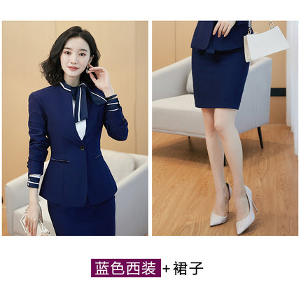 Business attire suit autumn and winter work fashion temperament Goddess fan suit hotel front desk consultant beauty salon overalls