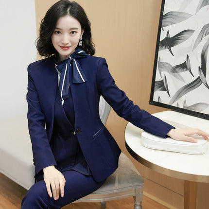 Business attire suit autumn and winter work fashion temperament Goddess fan suit hotel front desk consultant beauty salon overalls