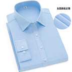Square collar blue twill long sleeves (women) / 38